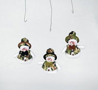 Christmas Camouflage Snowman Plush Ornaments - Set of 3 Soldier Snowmen