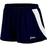 ASICS Womens Break Through 1/2 split short, Navy/White, X-Small