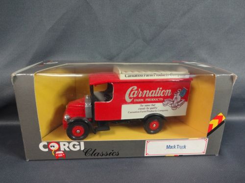 1986 Corgi Classics Red Carnation Farm Products Mack Truck Die Cast