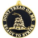 Don't Tread On Me Black Round Key Ring Military and Patriotic Gifts