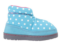 Western Chief Kids Plush Slipper Boot, Dot Teal, 8 M US Toddler