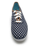 Keds Women's Polka Dot Champion Lace Up Canvas Sneaker, Navy Blue/White, 11 M US