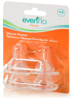 Evenflo Silicone Nipples Medium Flow 4-Pack - BPA Free - Baby Bottle Feeding