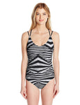 Speedo - Women's Print One Piece Swimsuit - Black And White - X-Small