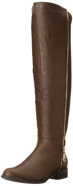 Luichiny Women's Phone Booth Boot, BROWN, 8 M US