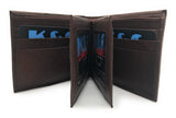 U.S. Navy Logo Emblem Leather Wallet, Brown, 4" x 3.5"