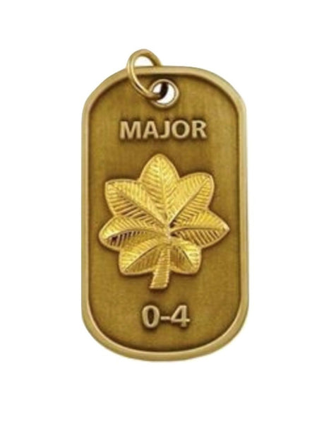 U.S. Army O-4 Major Engravable Dog Tag Necklace / Keychain