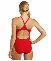 TYR Sport Women's Solid Diamondback Swim Suit,Red,30