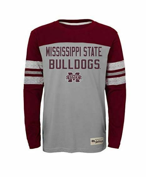 NCAA Mississippi State Bulldogs Boys Legacy Long Sleeve Crew Tee, Youth L 12-14