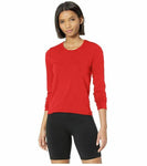 ASICS Women's Tactic Court Long Sleeve Top, Red, 2X-Small