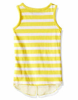 Dreamstar - Girls' Sleeveless Stripe Tank with Lace Applique & Stones - L(14)