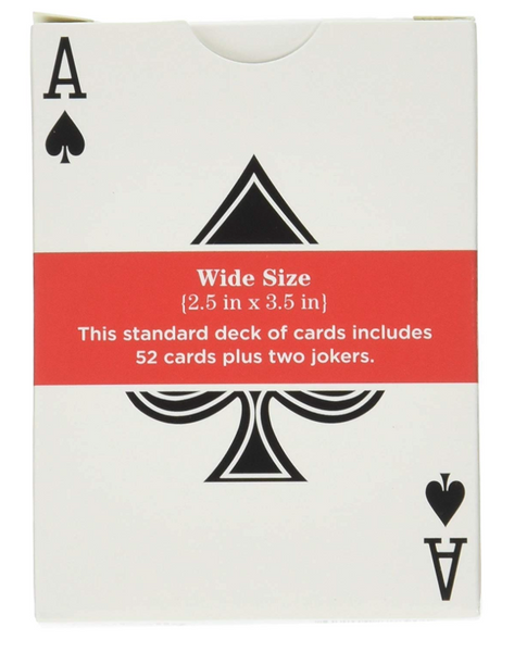Red Deck, Wide Size, Plastic Coated, Standard Playing Cards by Brybelly