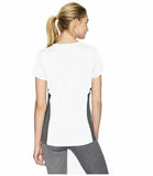 ASICS Women's Decoy Short Sleeve V-Neck, White/Heather Grey, XX-Large