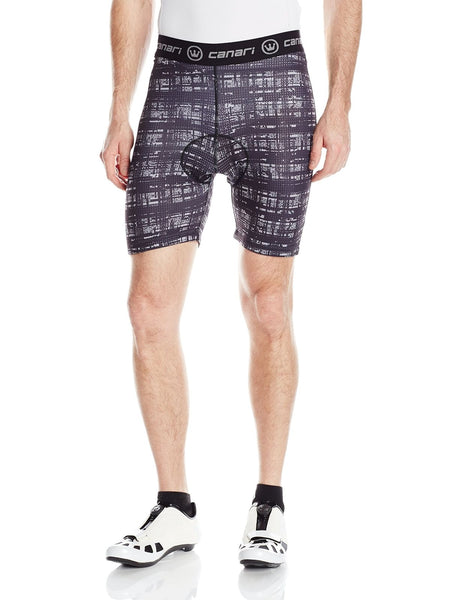 Canari Men's Crazy Echelon Liner Shorts, Grey Hatch, X-Large