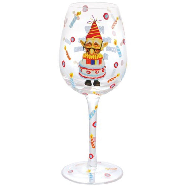 Westland Giftware 9-Inch Happy Birthday Wine Glass, 15-Ounce