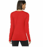 ASICS Women's Tactic Court Long Sleeve Top, Red, 2X-Small