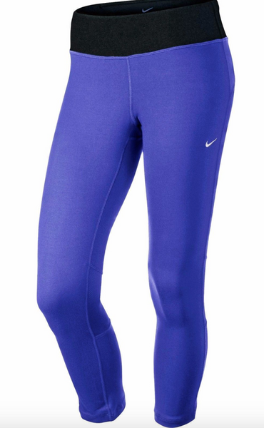 New! Nike Women's Epic Run Tight Fit Capri Cropped Pants Leggings, Blue, S Small