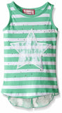 Dreamstar - Girls' Sleeveless Stripe Tank with Lace Applique & Stones - M(5)