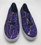 Vans Authentic Lo Pro Shoes Digi Lightning Bolts Purple/White, Mens 4 Womens 5.5
