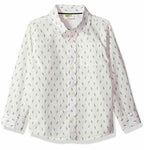 Crazy 8 Boys' His Li'l Long Sleeve Button Up Shirt, Jet Ivory, 18-24 Months