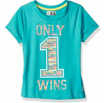 RBX Girls' Little Poly Performance Screen Tee, Jade Jasper, L(6X)