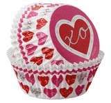 Wilton Cupcake Combo Pack of Liners and Toppers - Valentines Day Theme - 24 Sets