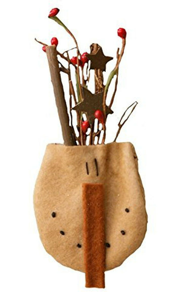 Your Heart's Delight Snowman Head Pocket with Twig and Berries Decor, 2-3/4 b...