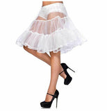 Leg Avenue Women's Shimmer Organza Knee Length Petticoat Skirt White One Size
