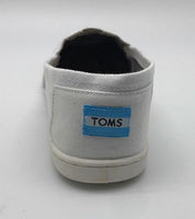 TOMS Youth Classic Canvas Closed Toe Slip On Shoes, White, Size 6 Youth