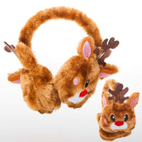 Rhode Island Novelty - Brown Rudolph The Red Nose Reindeer Ear Muffs