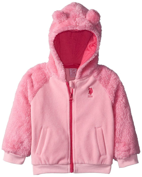 US Polo Association Baby Girls' Outerwear Jacket, Light Pink, 18 Months