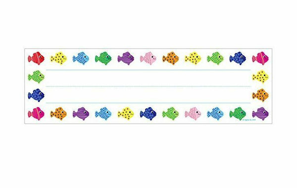 Hygloss Products Fish Kids Name Plates for Desks Cubbies Lockers, 36 count