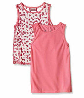 Dream Star Girls' Little Tulle Flocked Hearts Over Tank 2 Pc Set, Sand Pink, M5