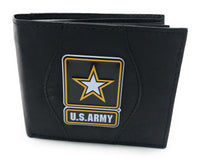 U.S. Army Star Leather Wallet, Black, 4" x 3.5"