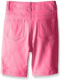 Dream Star - Girls' Sand Pink Stretch Twill Bermuda Short W/ Lace Hearts - 6X