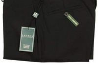 Lauren Ralph Lauren Men's Flat Front Solid Wool Dress Pants Black Size 34 x29