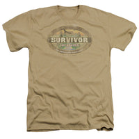 Men's Survivor Tv Series - Short Sleeve Shirt - Medium - Distressed - Sand
