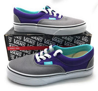 Vans Kid's Era Two Tone Skate Shoe Sneaker, Purple Gray Turquoise 2 M US