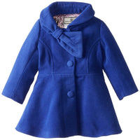 Widgeon Little Girls' Bow Collar Coat, Faux Cashmere/Dazzling Blue, 4
