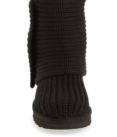 UGG Women's Classic Cardy Knit Sheepskin Fashion Boot Black US 5/UK 3.5/EU 36