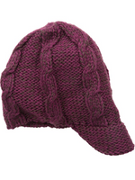 Carhartt Women's Claremont Cable Knit Cap and Visor, Magenta, One Size
