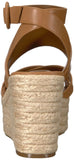 Nine West Women's KUSHALA Wedge Sandal, Dark Natural Leather, 9.5 Medium US