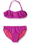 Jessica Simpson Big Girls' Two Piece Ruffle Bikini, Purple, 14