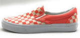 Vans Classic Slip On Canvas Sneakers Coral/White Checker Chex Mens 10 Women 11.5