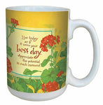 Tree-Free Greetings Best Day Geraniums by Robin Pickens Ceramic Mug, 15 Oz.