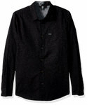 Volcom - Men's Smashed Star Long Sleeve Button Up Shirt - Black - Size Small