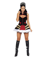 Roma Costume 3 Piece Queen Of Hearts Costume, Black/Red/Gold, Large