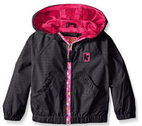 Pink Platinum Little Girls Stamp Printed Jacket, Ebony, 4