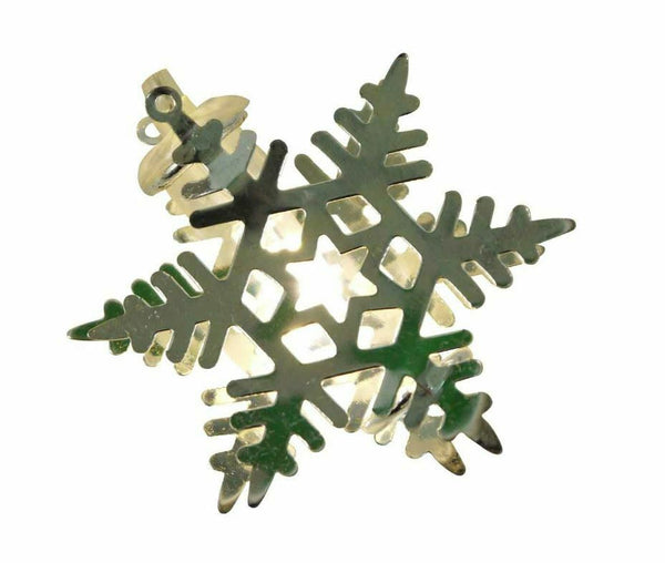 ProductWorks Battery Operated Snowflake Metal Cap LED Light String, Silver 4.5ft