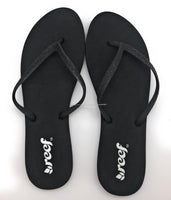 Reef Women's Stargazer Thong Sandal, Black/Black, 10 M US - New!